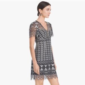 Nanette Lepore Black and White Lace Mini Dress